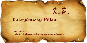 Kutnyánszky Péter névjegykártya