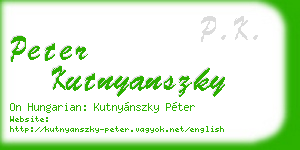 peter kutnyanszky business card