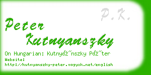 peter kutnyanszky business card